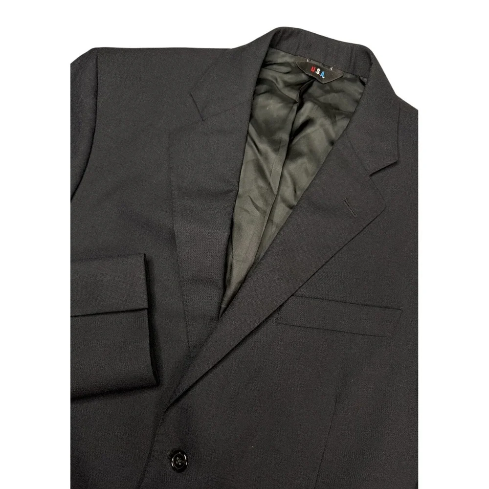 Jack Spade Mens 42 Wool Sport‎ Coat Blazer Black 2 Button Made USA Career Formal